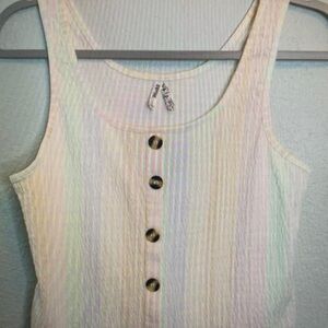 Mudd Pastel Striped Gauzy Cotton Blend Stretchy